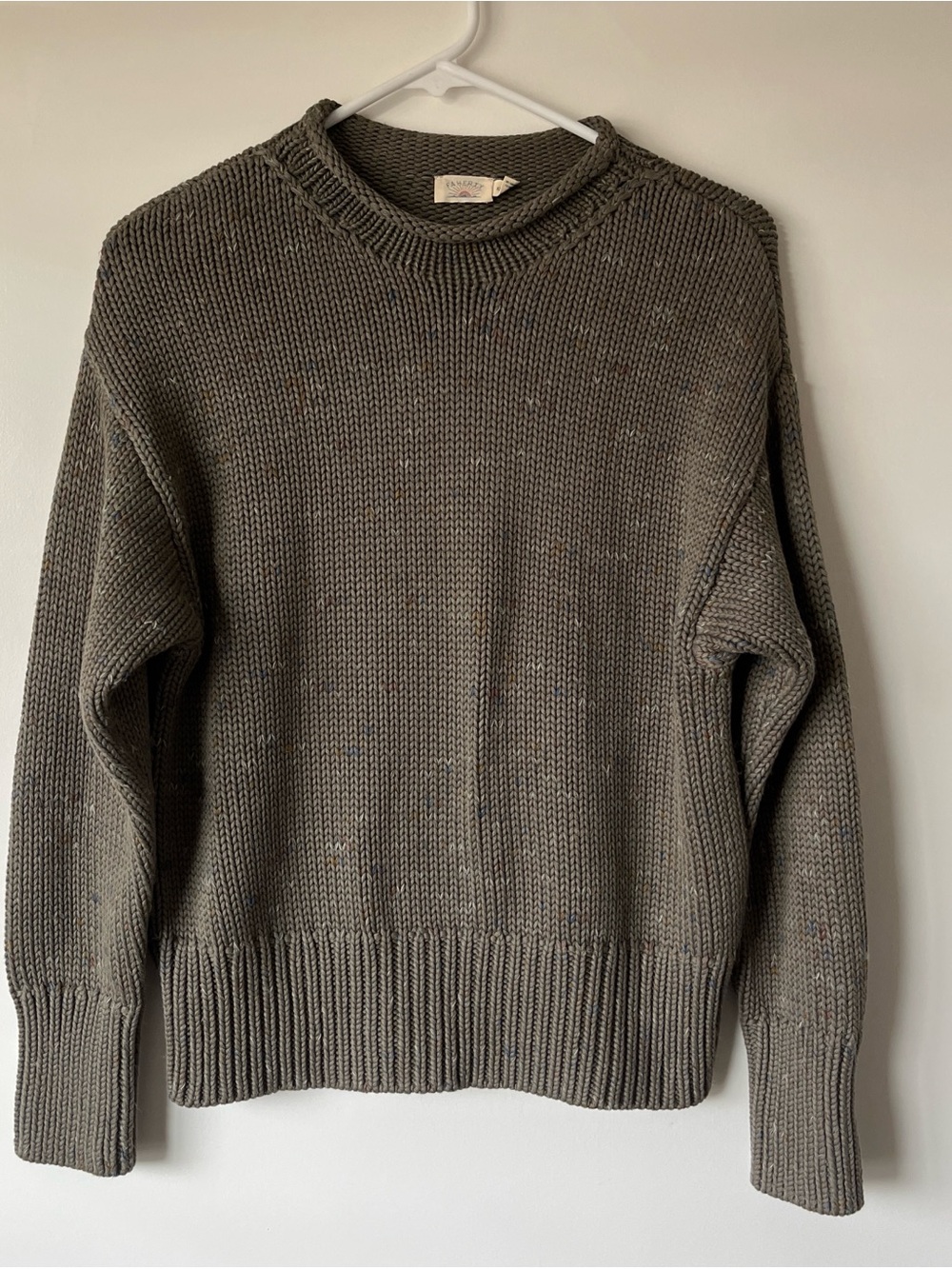 Faherty Organic Cotton Knit Sweater - Olive Brown